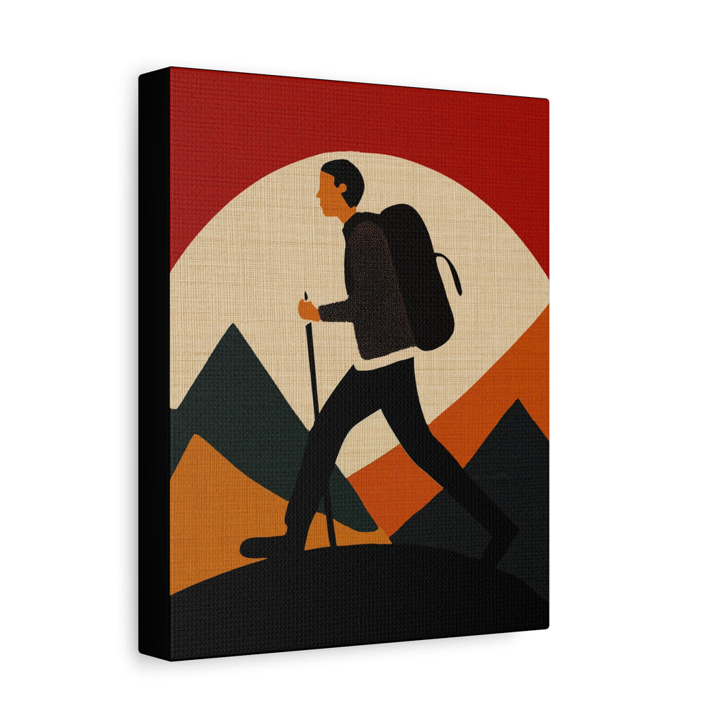 Midwest Modern Outdoor Activity HIKE Hiking Art Print - Matte Canvas, Stretched, 1.25"
