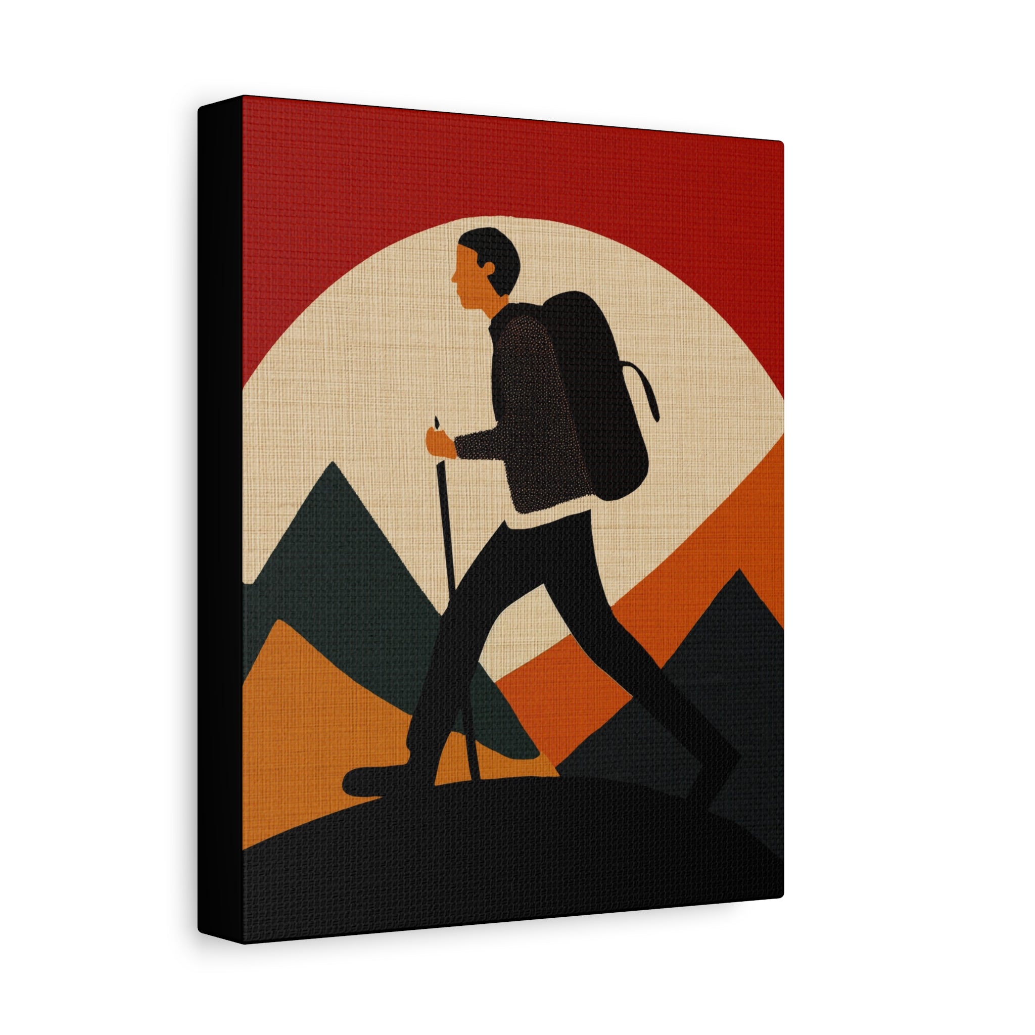 Midwest Modern Outdoor Activity HIKE Hiking Art Print - Matte Canvas, Stretched, 1.25"