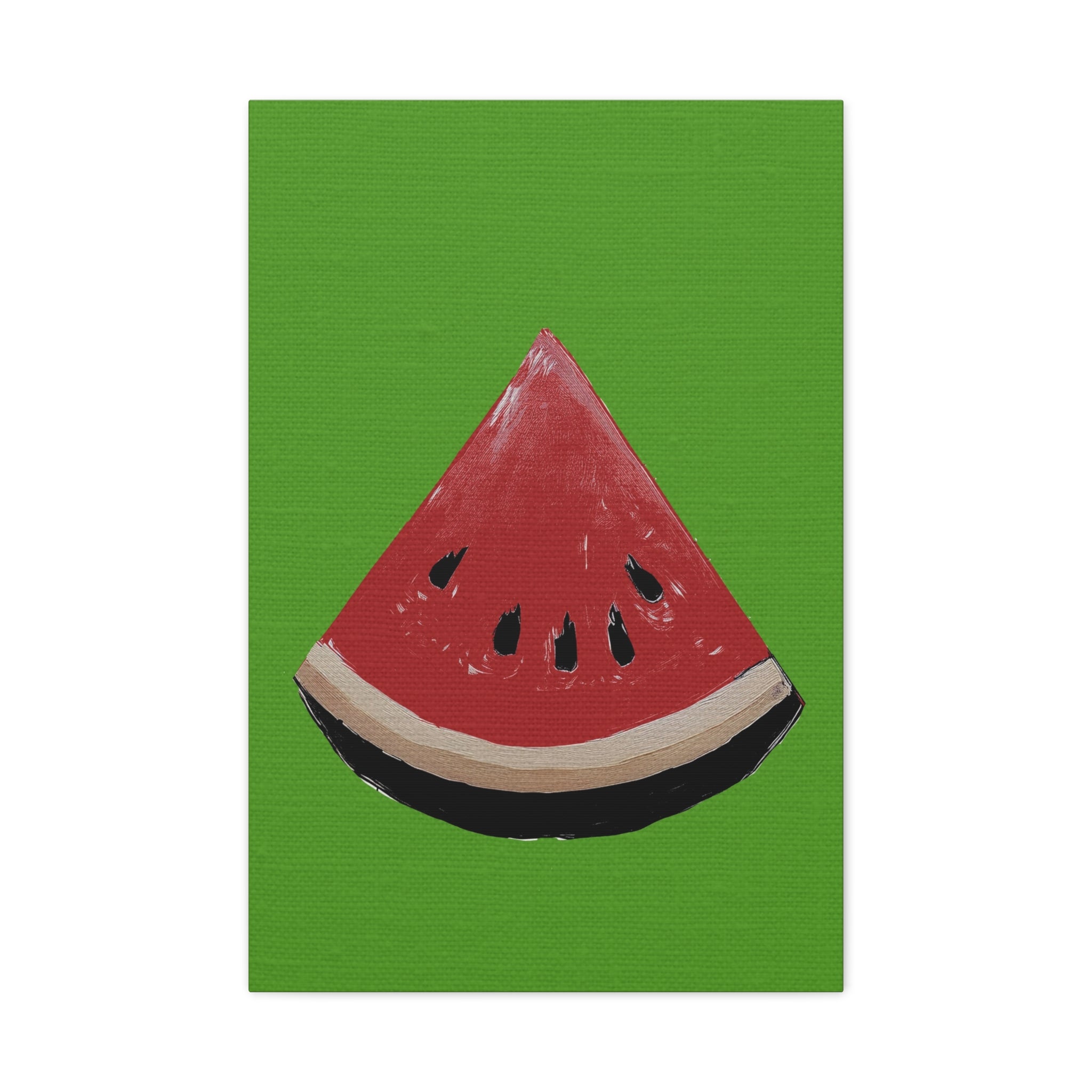 Midwest Modern Icon Pop Art Watermelon Wedge Print - Matte Canvas, Stretched, 1.25" - wall decor, fun art,  bold, fruit, watermelon