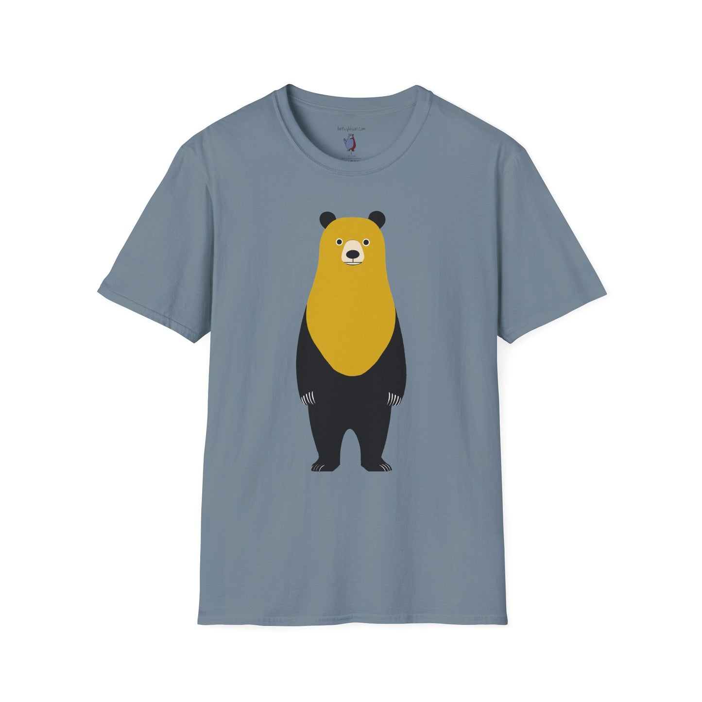 Nesting Yellow and Black Bear Graphic Art - 100% Cotton T-Shirt