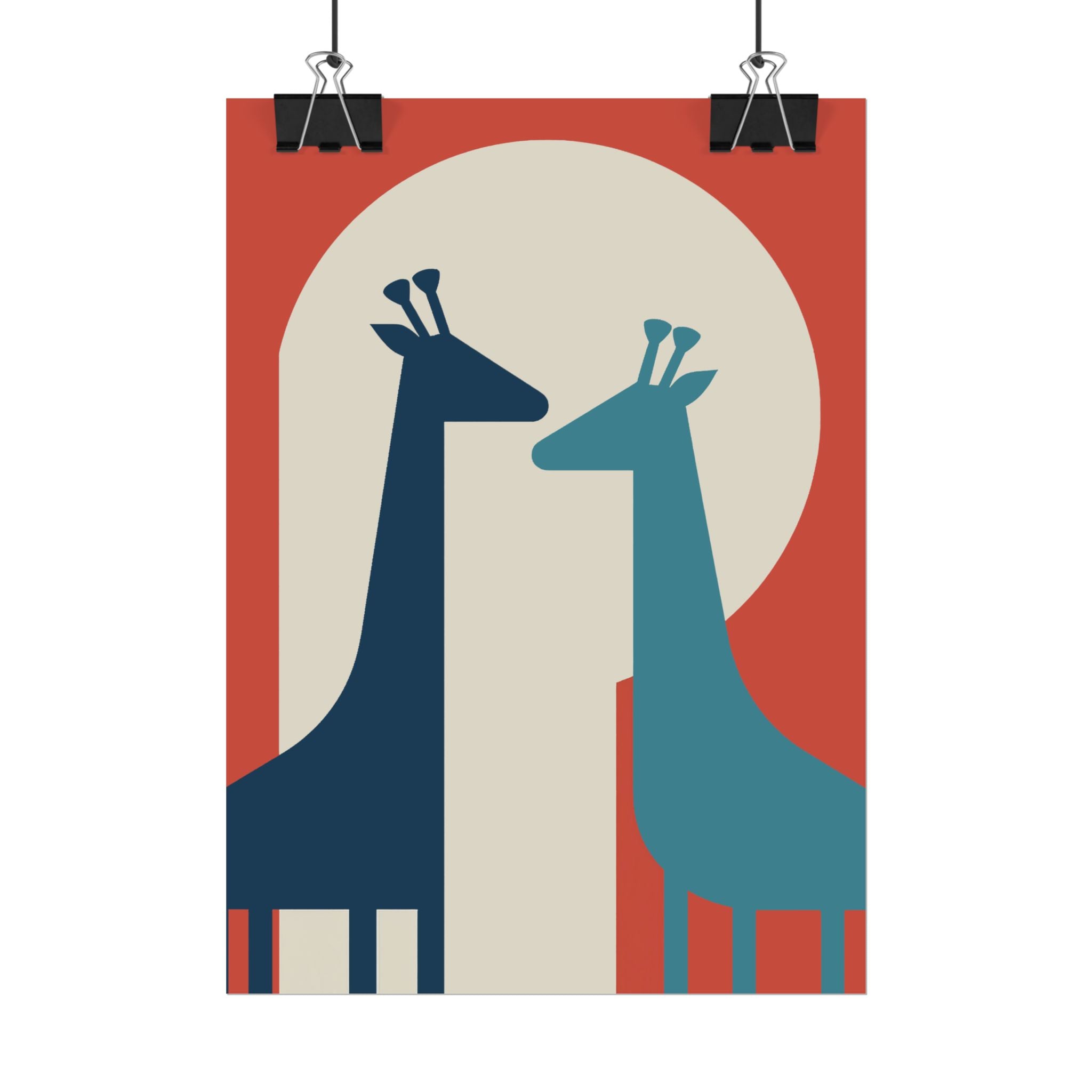 Animal Love Print Giraffes Only Rolled Poster - Animals, Giraffe, Valentines Day, Nature, Love