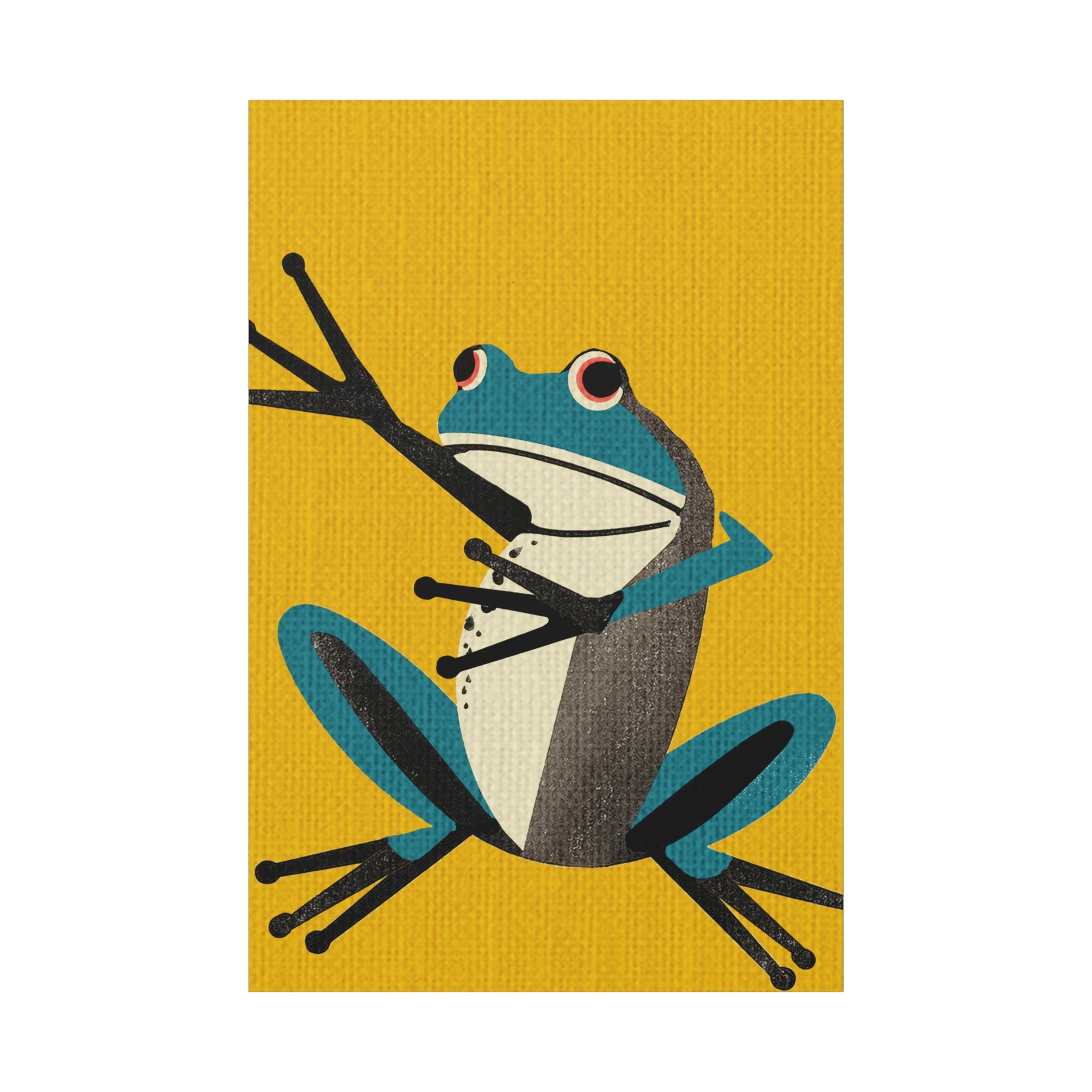 Turquoise Pop Style Frog - Matte Canvas, Stretched, 1.25"