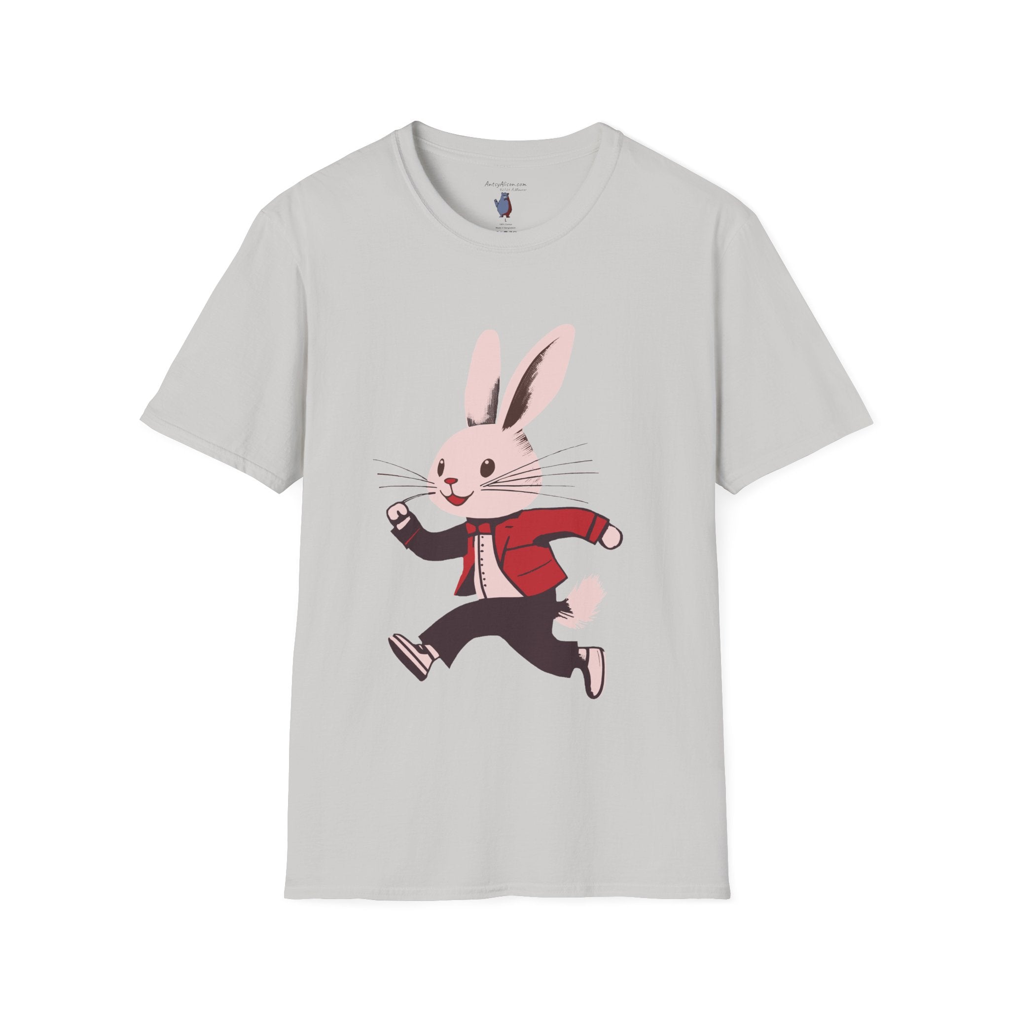 Midwest Modern Run Rabbit Run #2- 100% Cotton Graphic Tee - animal lovers, rabbit, bunny, easter, spring