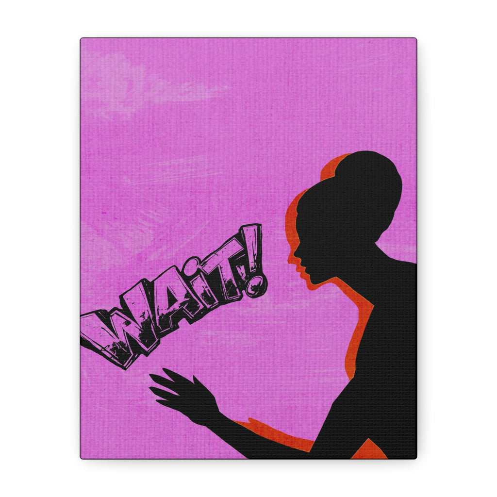 Midwest Modern Icon Pop Art WAIT Print - Matte Canvas, Stretched, 1.25" - wall decor, fun art,  bold, woman, women