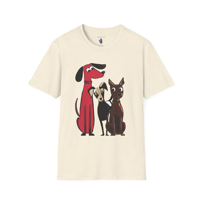 Retro Dog Trio Graphic Art - 100% Cotton T-Shirt