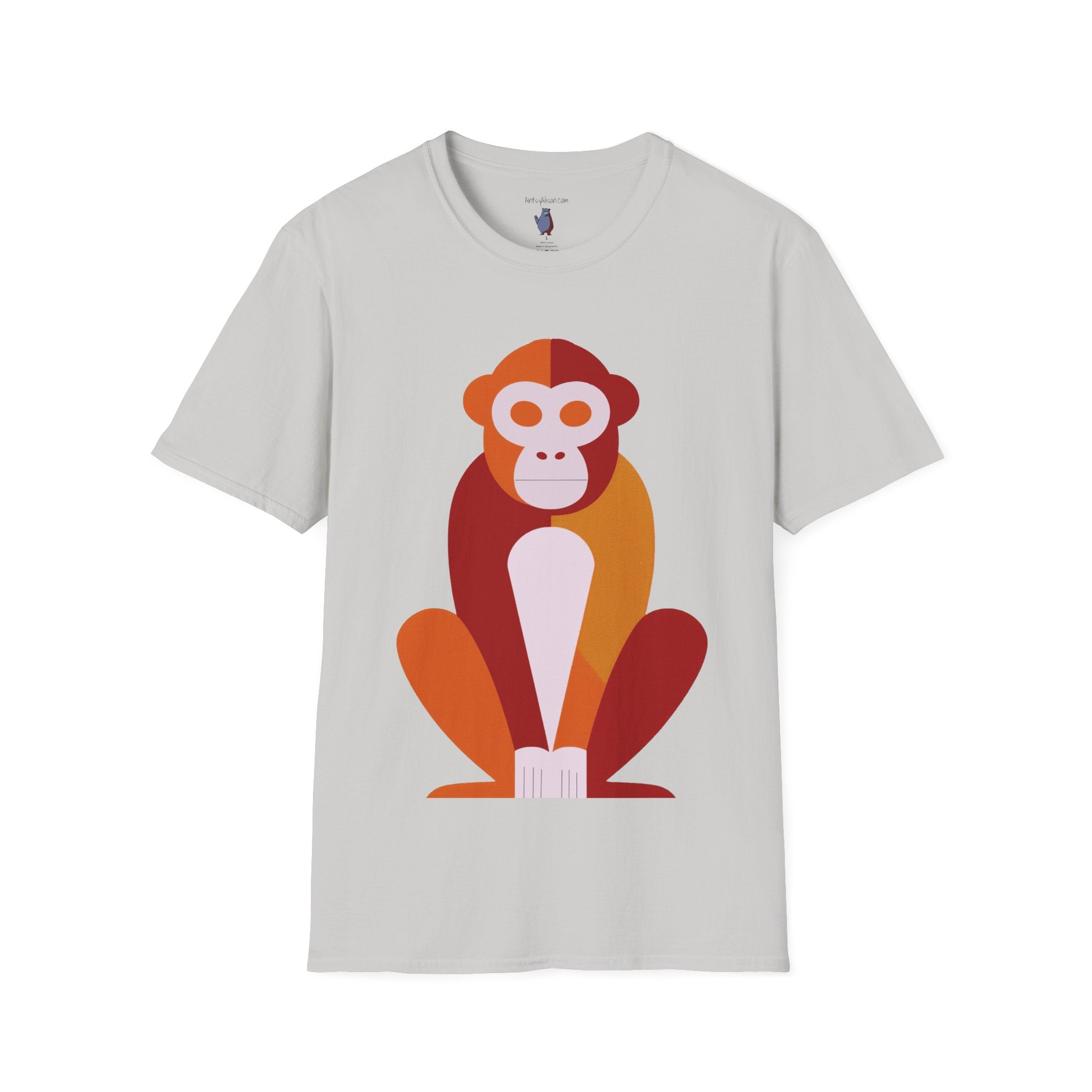 Modern Monkey Graphic Tee – Bold Minimalist Design on 100% Cotton
