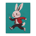 Midwest Modern Pop Art Run Rabbit Run #2 Art Print - Matte Canvas, Stretched, 1.25" -  home decor, wall art, bunny, spring, easter, rabbit