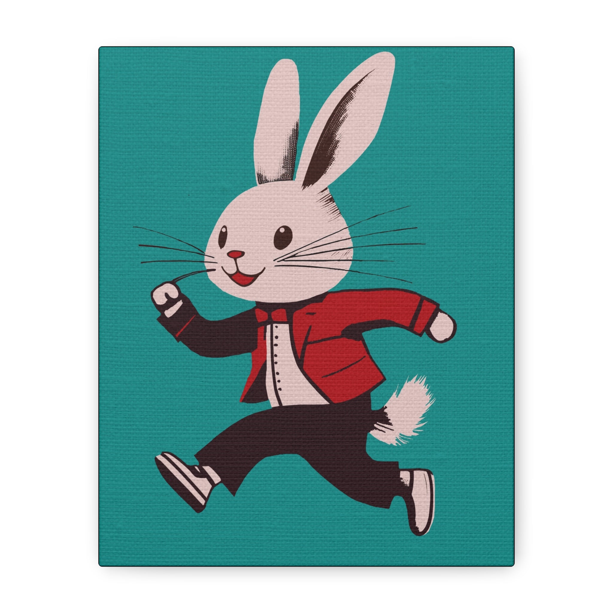 Midwest Modern Pop Art Run Rabbit Run #2 Art Print - Matte Canvas, Stretched, 1.25" -  home decor, wall art, bunny, spring, easter, rabbit