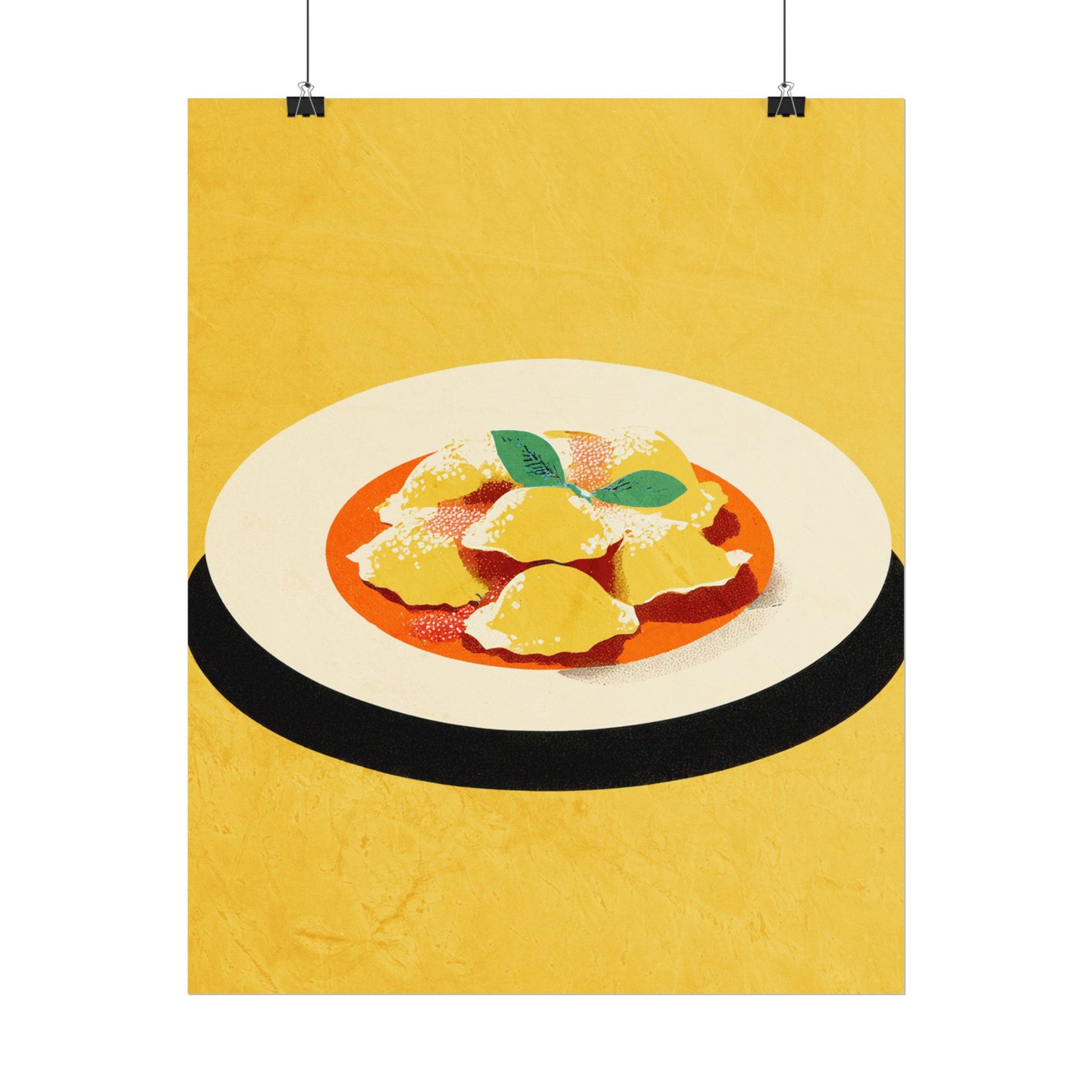 Comfort Food Pop Art Print-Ravioli Pasta Rolled Poster |