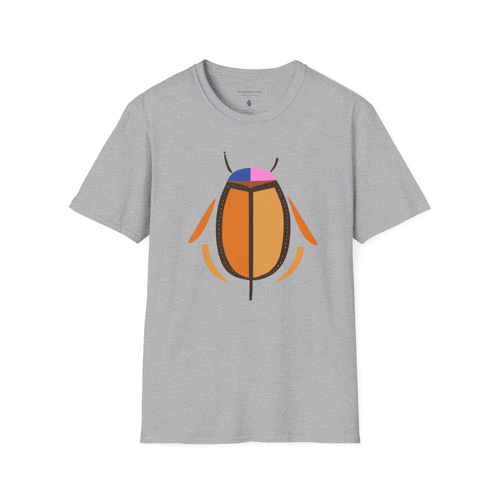 Midwest Modern Graphic Abstract Insect Beetle - Unisex Softstyle T-Shirt