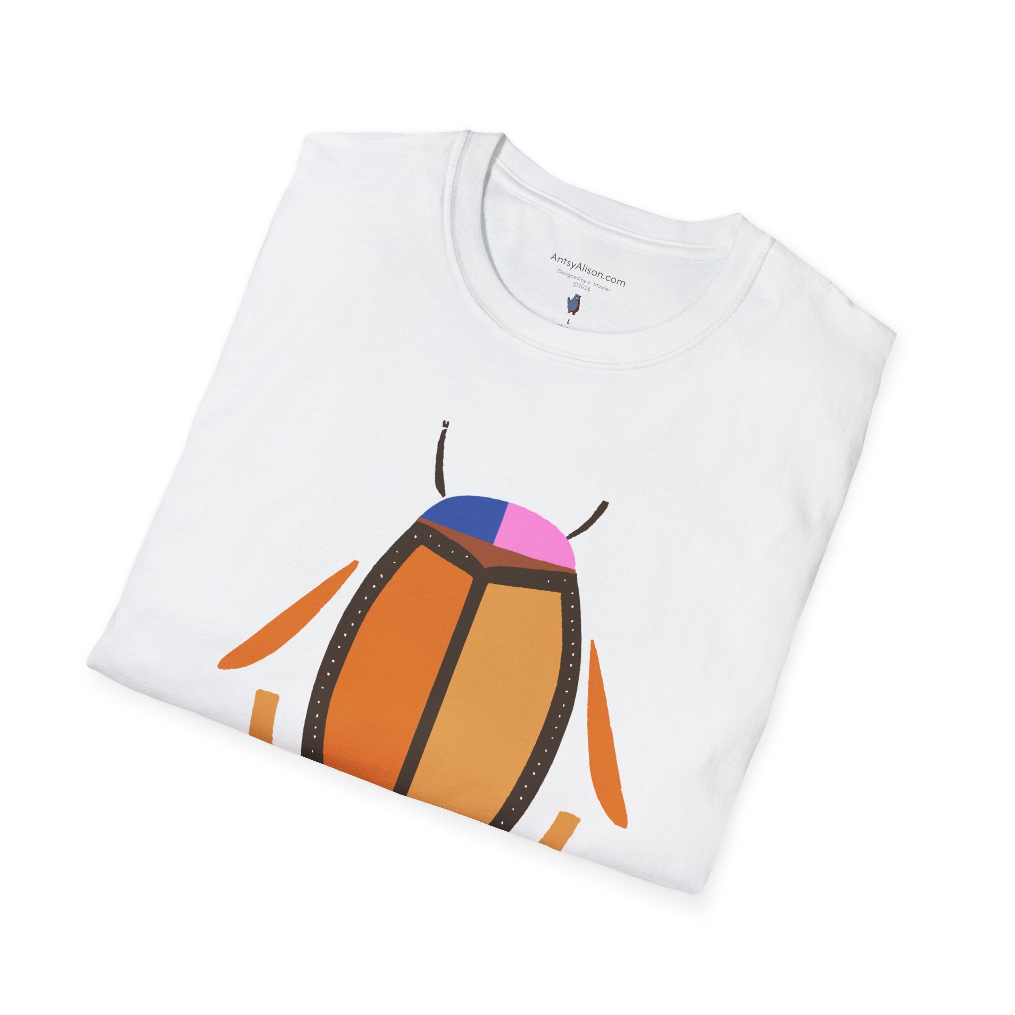 Midwest Modern Graphic Abstract Insect Beetle - Unisex Softstyle T-Shirt