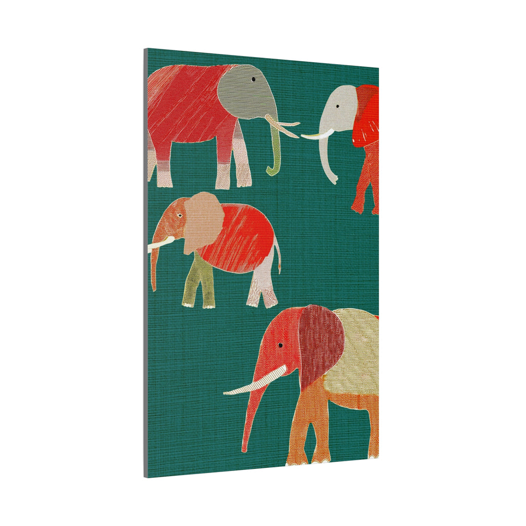 Midwest Modern Pop Art Elephant March - Matte Canvas, Stretched, 1.25" - wall decor, fun art, modern, simple, graphic, nature, elephant