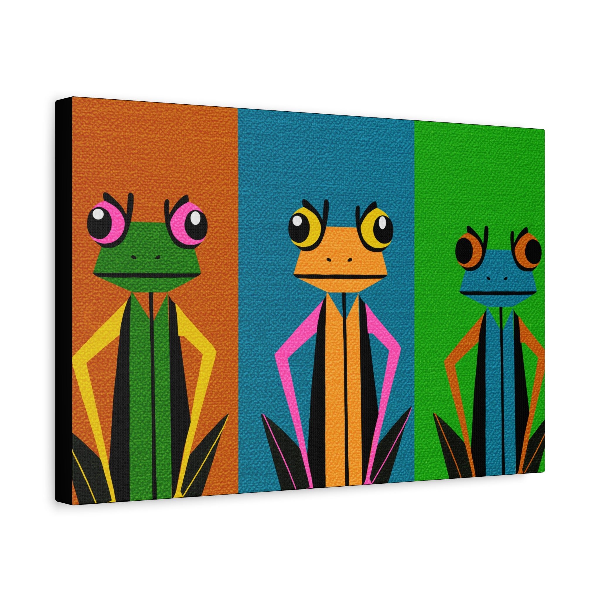Stern Frog Trio Pop Art - Matte Canvas, Stretched, 1.25"