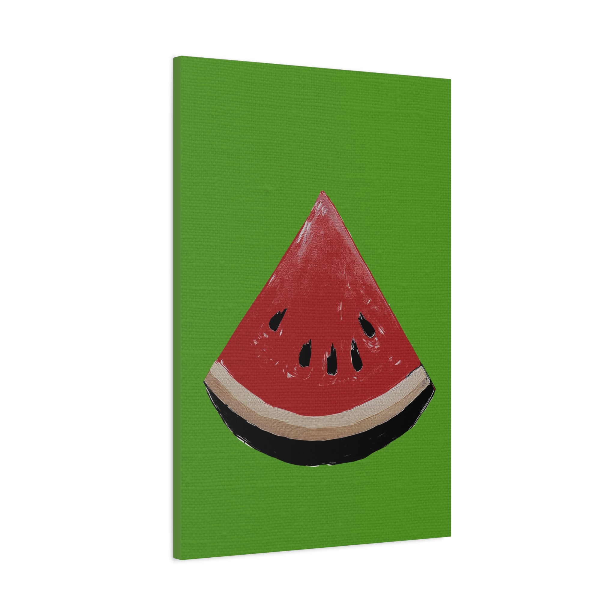 Midwest Modern Icon Pop Art Watermelon Wedge Print - Matte Canvas, Stretched, 1.25" - wall decor, fun art,  bold, fruit, watermelon