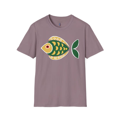 Retro Fish Graphic Art Tee - 100% Cotton T-Shirt