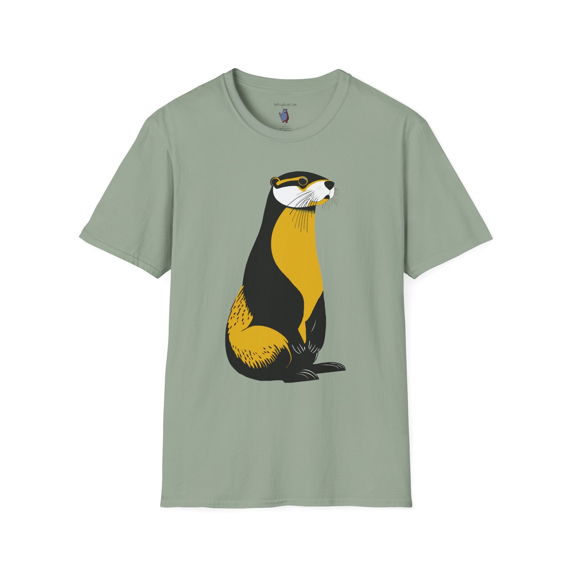 Looking for a Lazy River Graphic Art River Otter Tee - 100% Cotton T-Shirt