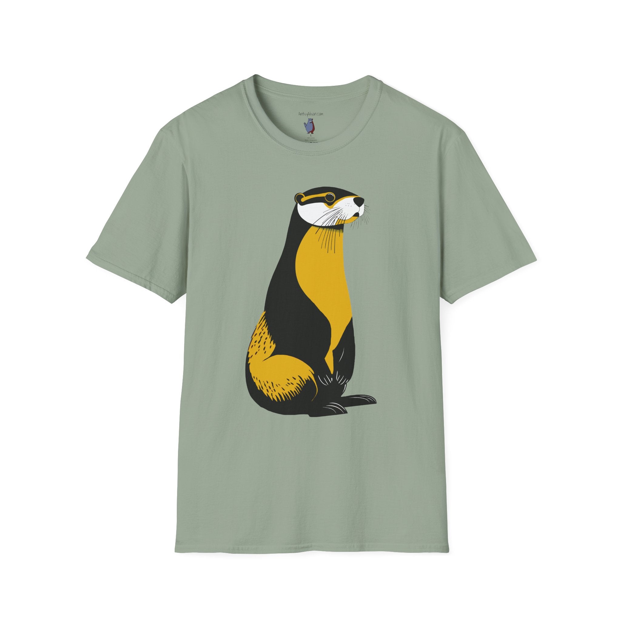 Looking for a Lazy River Graphic Art River Otter Tee - 100% Cotton T-Shirt