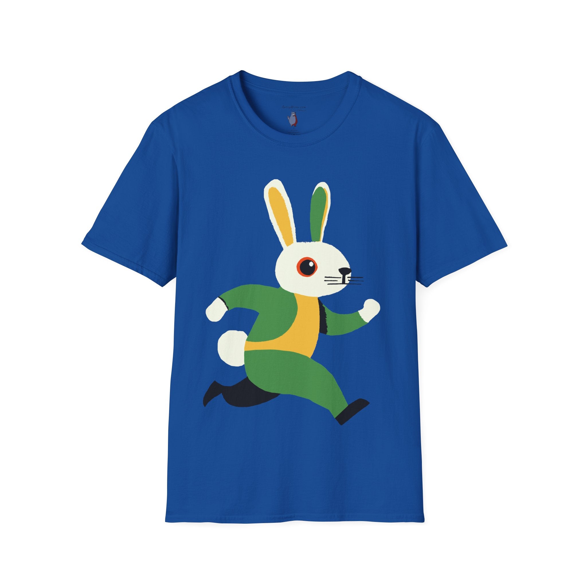 Midwest Modern Run Rabbit Run #1 - 100% Cotton Graphic Tee - animal lovers, rabbit, bunny, easter, spring