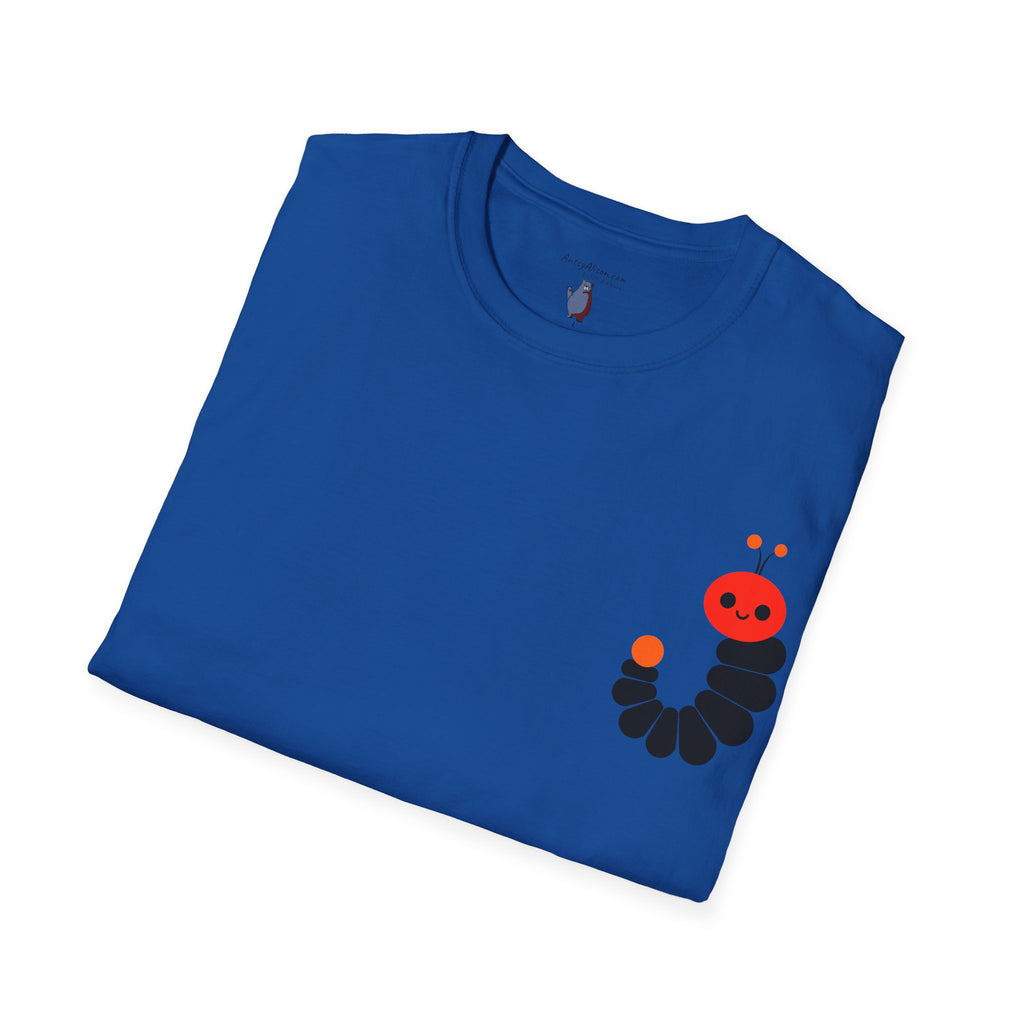 Midwest Modern Pop Icon Red and Orange Caterpillar - 100% Cotton Graphic Tee - animal lovers, insects, bugs, caterpillars, red, orange