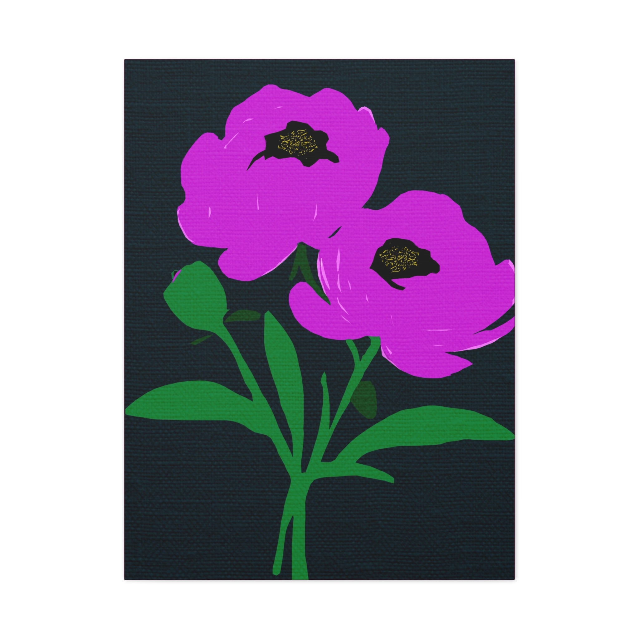 Midwest Modern Abstract Pink Peony Pop Print - Matte Canvas, Stretched, 1.25" -  home decor, wall art, floral, peony, pink