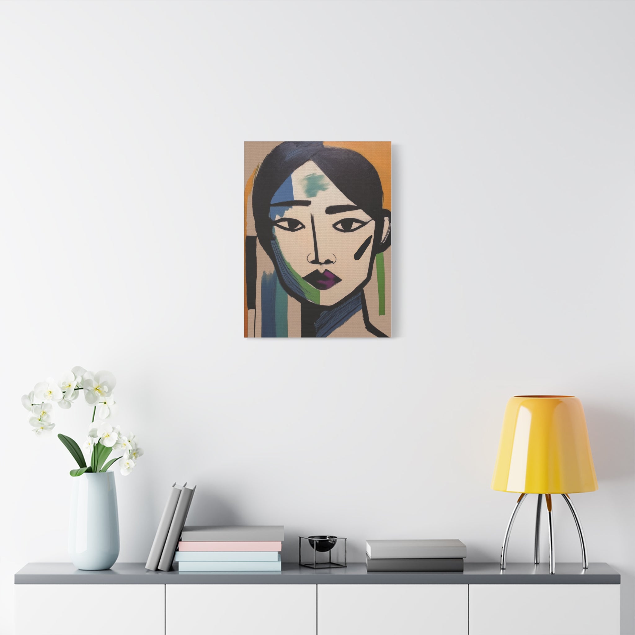Abstract Warrior Woman Portrait Art Print - Matte Canvas, Stretched, 1.25"