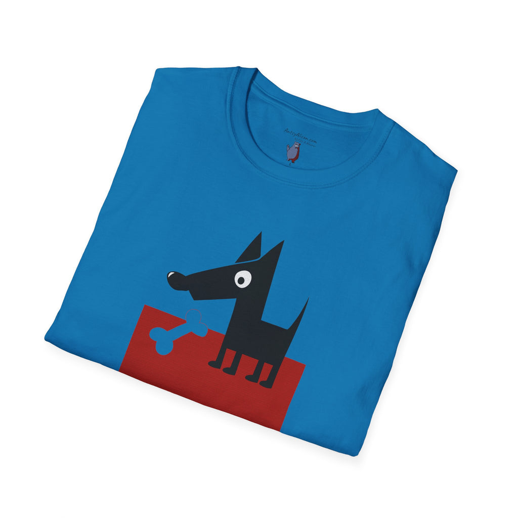 Midwest Modern Pop Icon Dog & Bone 100% Cotton Graphic Tee - animal lovers, dog, canine, bones