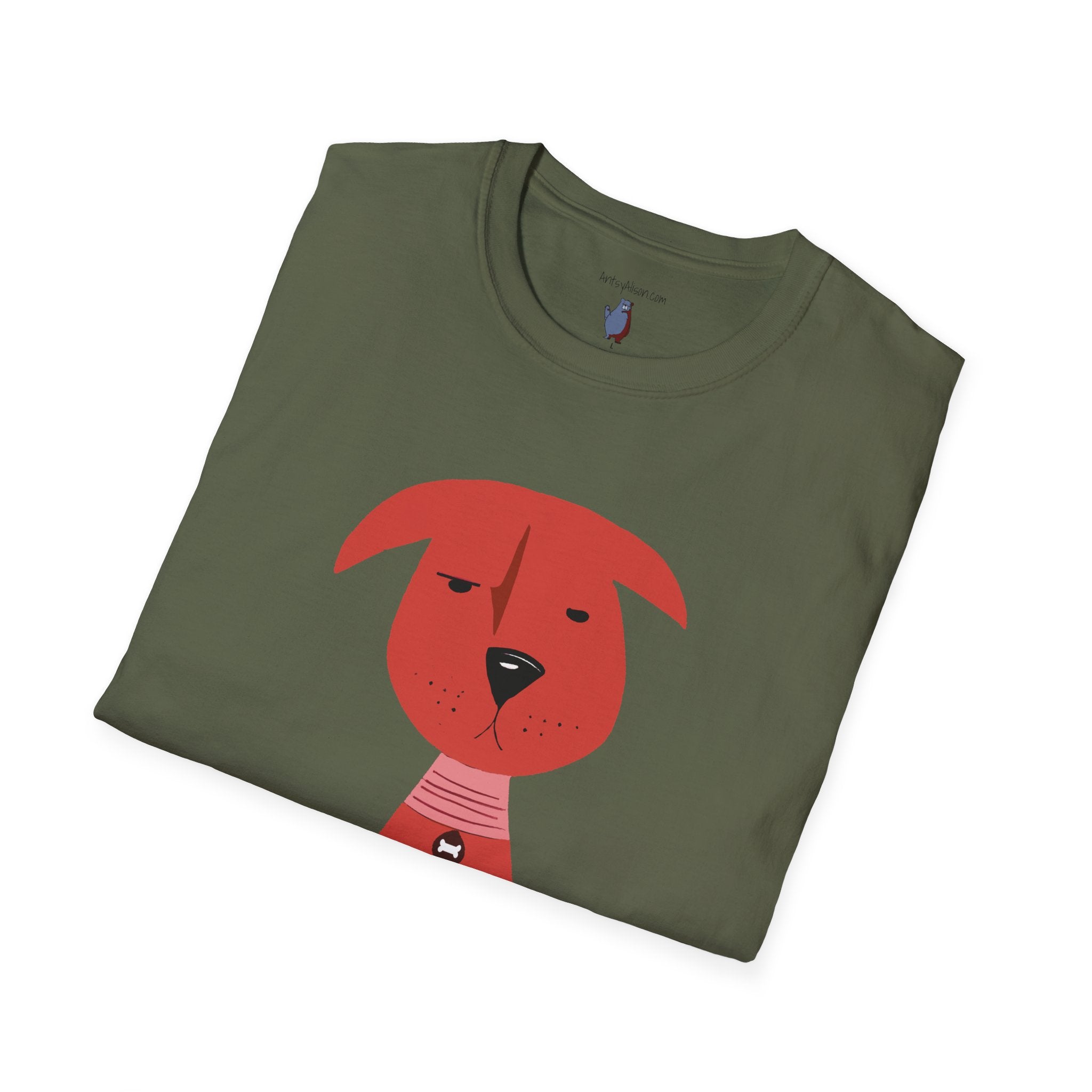 Scrappy Little Dog Graphic Art Tee - 100% Cotton T-Shirt