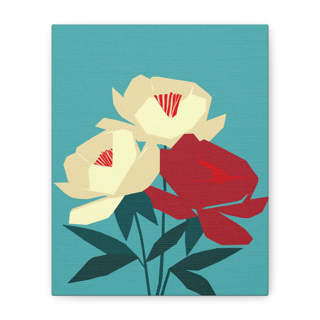 Modern Abstract Peony Love - Matte Canvas, Stretched, 1.25"