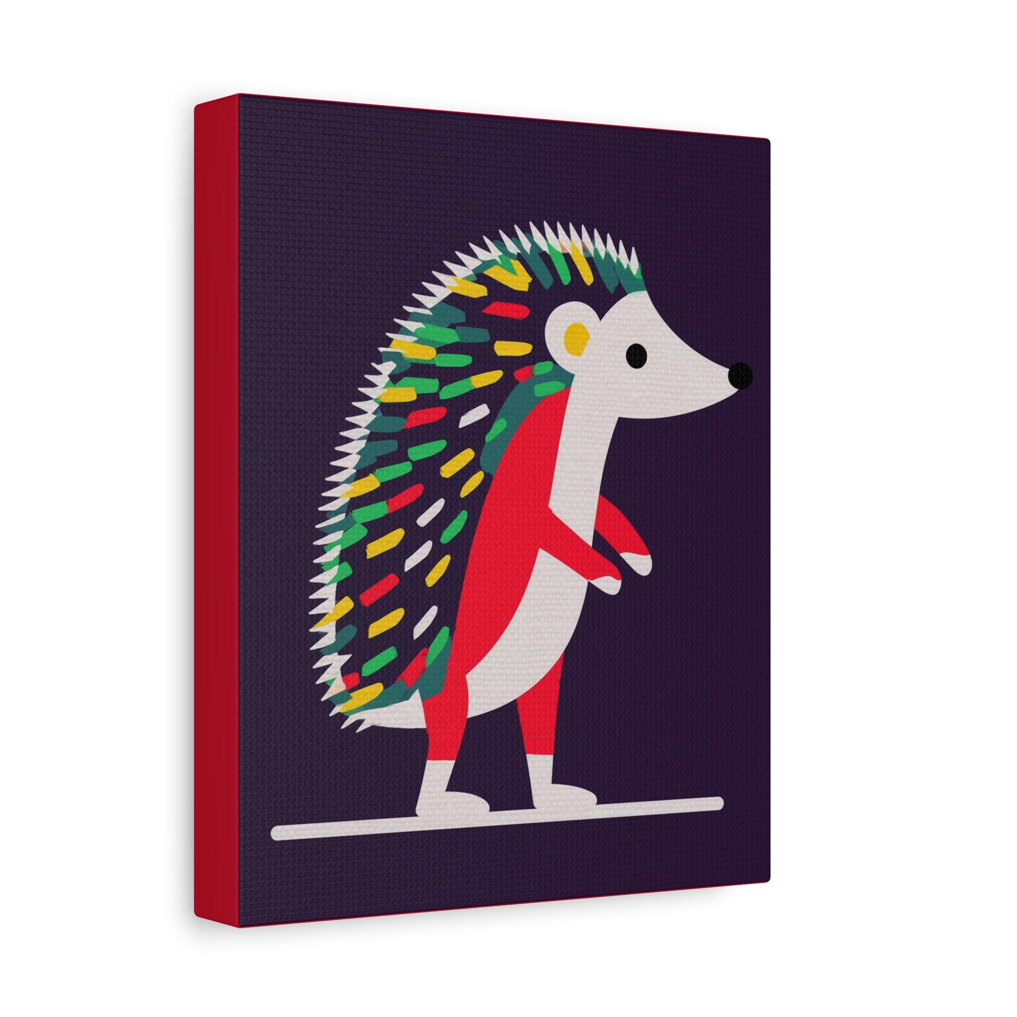 Midwest Modern Pop Art Style Hedgehog Print - Matte Canvas, Stretched, 1.25" - nursery, wall decor, fun art, bold, kids decor