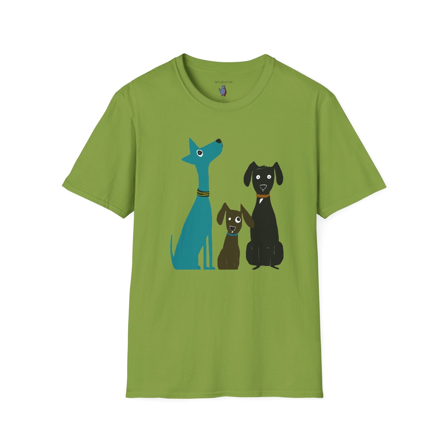 Retro Dog Trio #2 Graphic Art - 100% Cotton T-Shirt