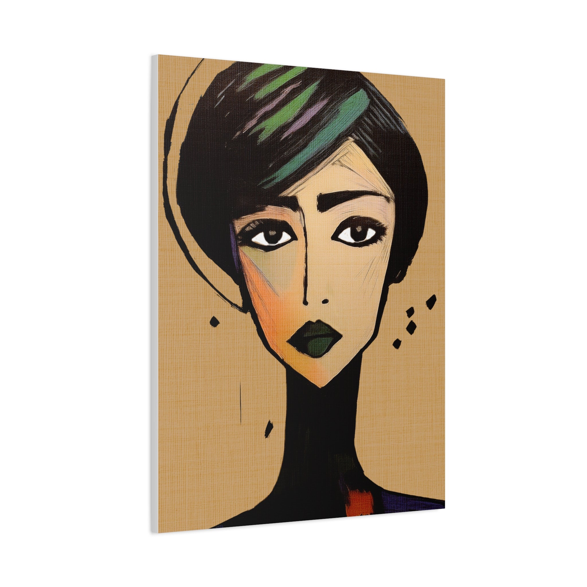 Abstract Woman Girl Portrait Gemini Print - Matte Canvas, Stretched, 1.25"