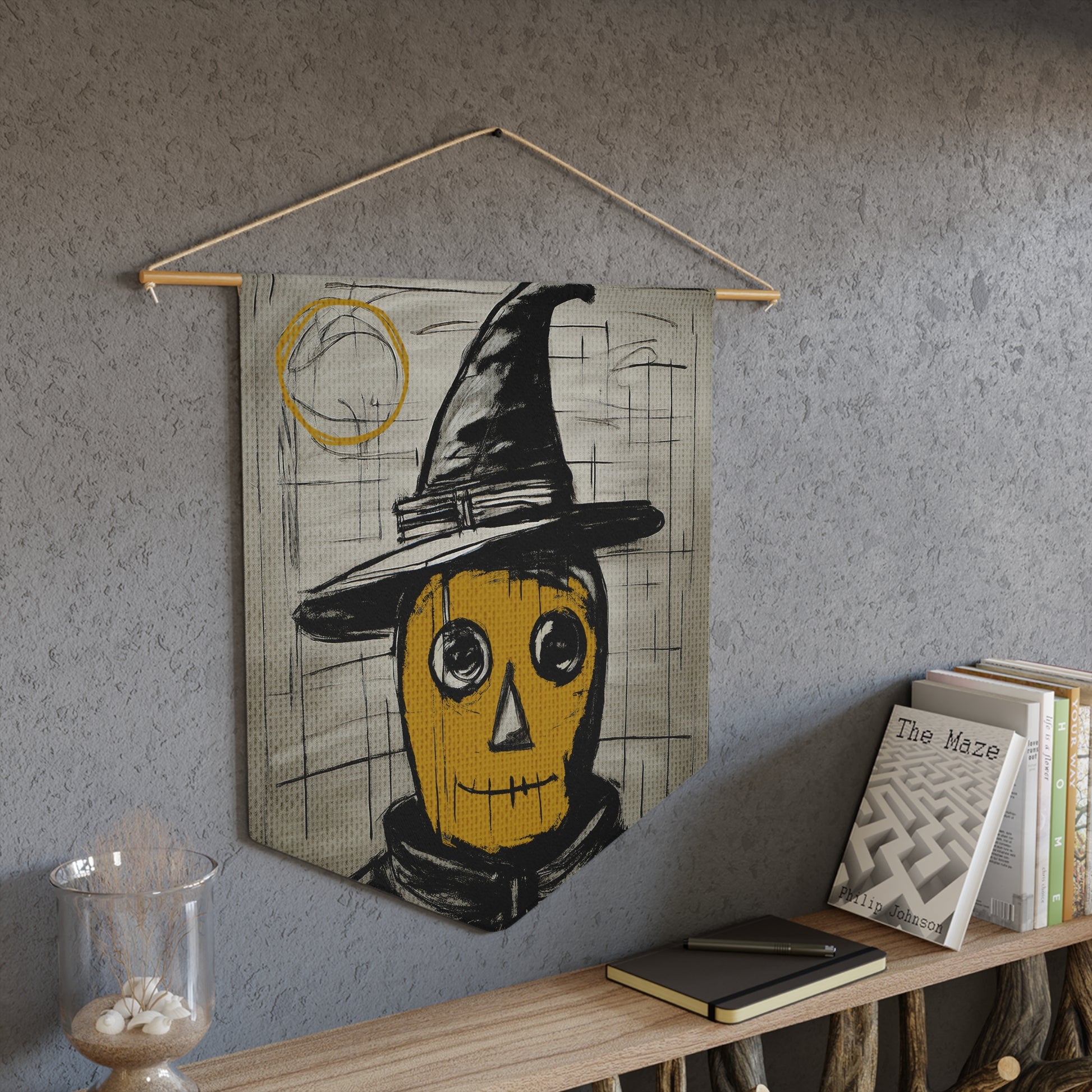 Midwest Mod Creepy Scarecrow Pennant Banner - Halloween Decor, Wall Hanging, Boo Decoration, Party Accessory, Gift Idea