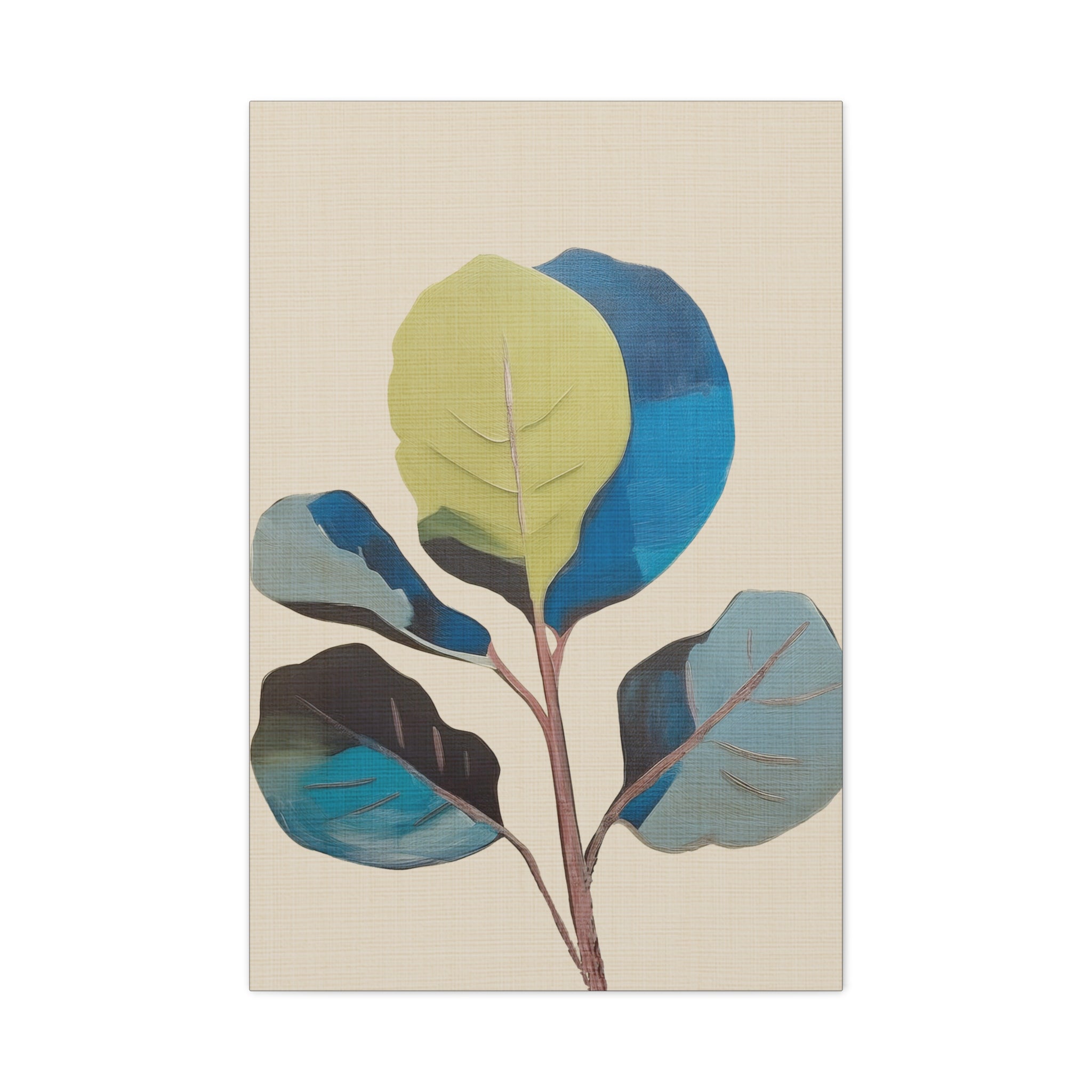 Midwest Mod Fiddle Leaf Fig Modern Plant Art Print  - Matte Canvas, Stretched, 1.25"