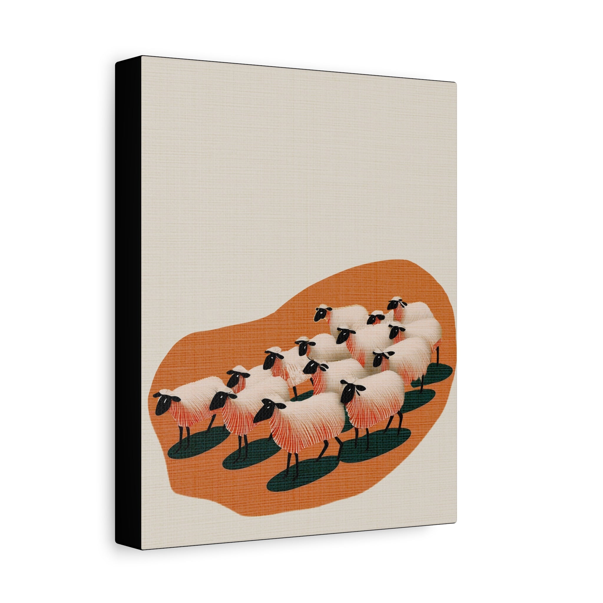 Midwest Modern Abstract Sheep Herd Print - Matte Canvas, Stretched, 1.25" -  home decor, wall art, nature, sheep, retro, atomic, farm