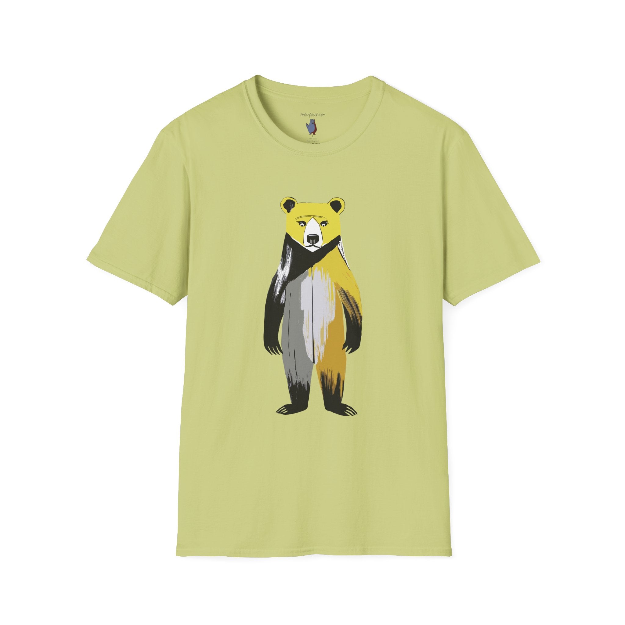 The Painted Black Bear Graphic Art Tee - 100% Cotton T-Shirt