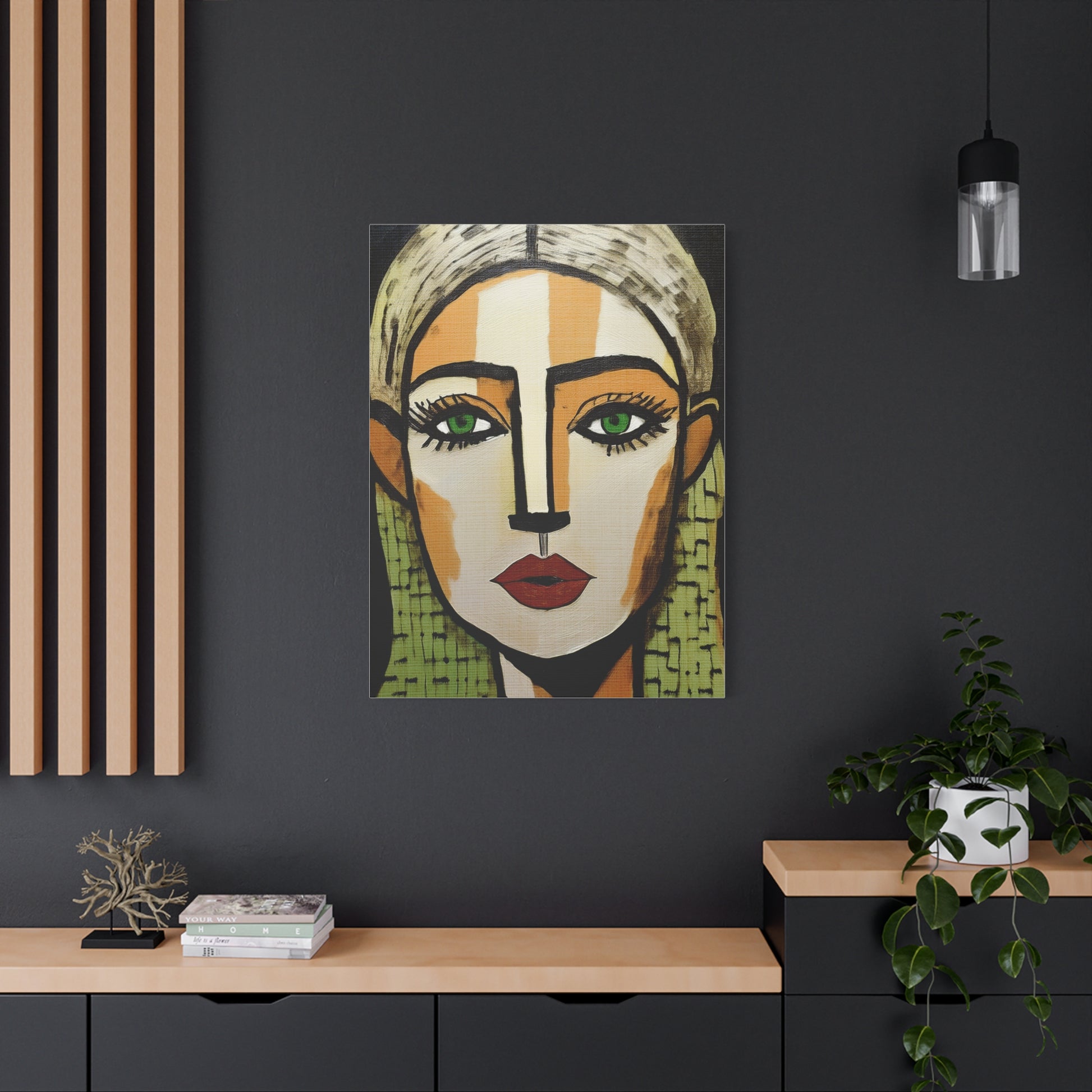 Abstract Textured Woman Portrait Art Print - Matte Canvas, Stretched, 1.25"