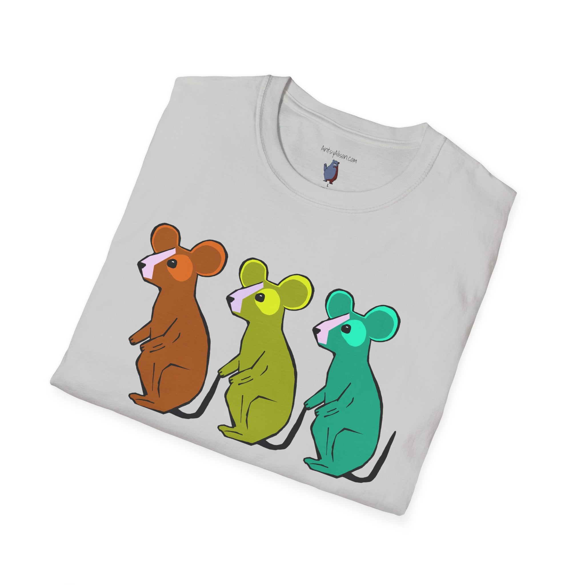 Hickory Dickory Dock Graphic Art Mouse Tee - 100% Cotton T-Shirt