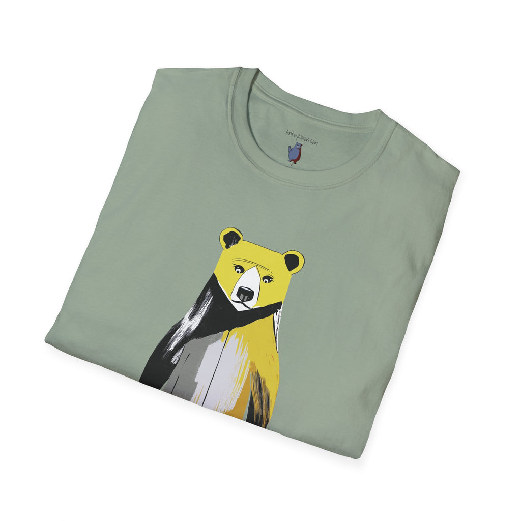 The Painted Black Bear Graphic Art Tee - 100% Cotton T-Shirt