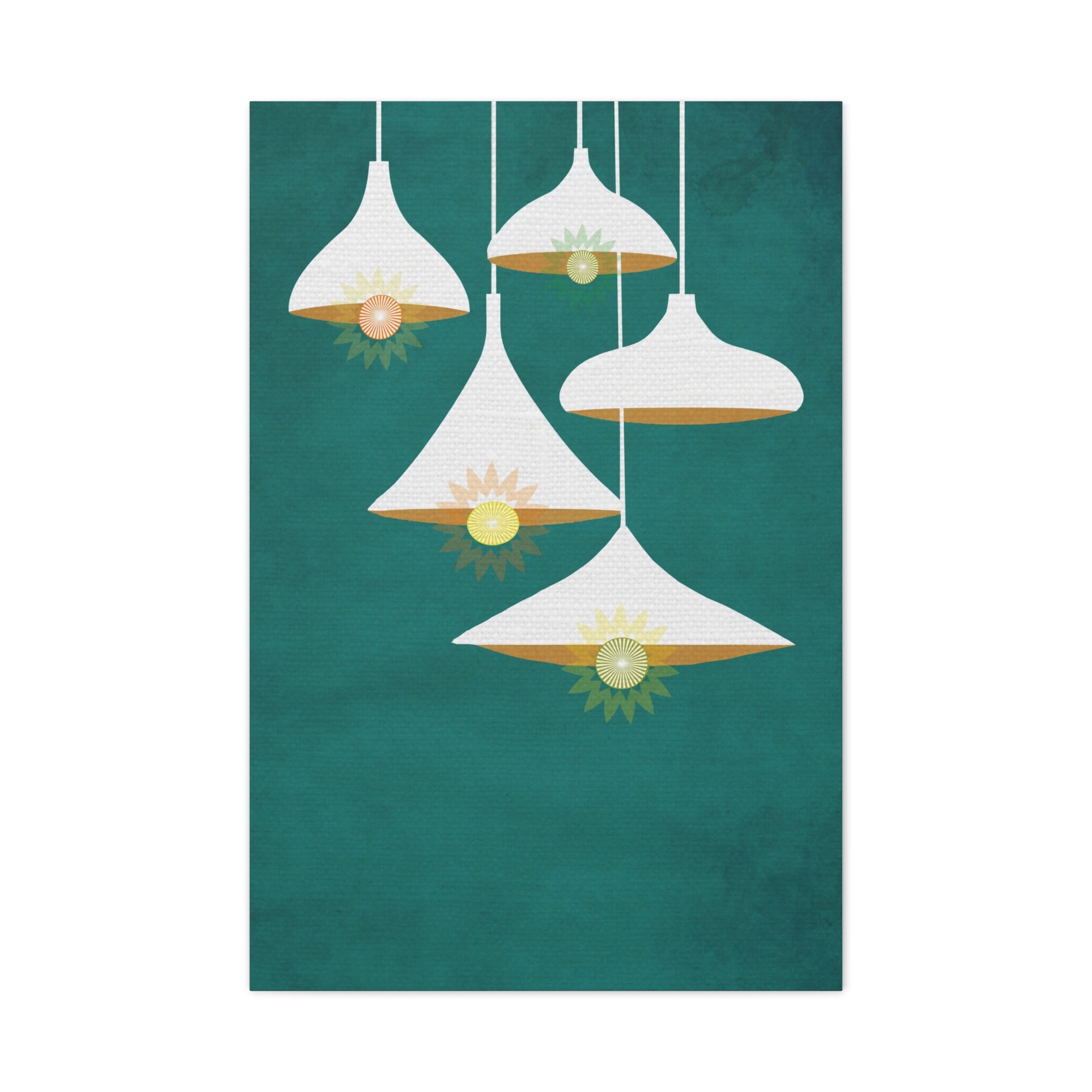 Midwest Modern Abstract Danish Modern Hanging Lights Art - Matte Canvas, Stretched, 1.25" -  home decor, wall art, mid-century, mod, mcm, danish modern