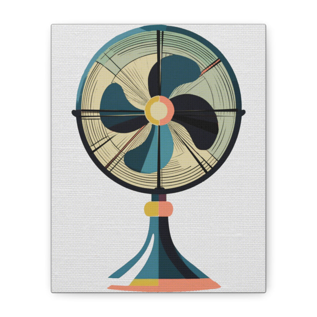 Midwest Modern Retro Oscillating Fan Number One Art Print - Matte Canvas, Stretched, 1.25"