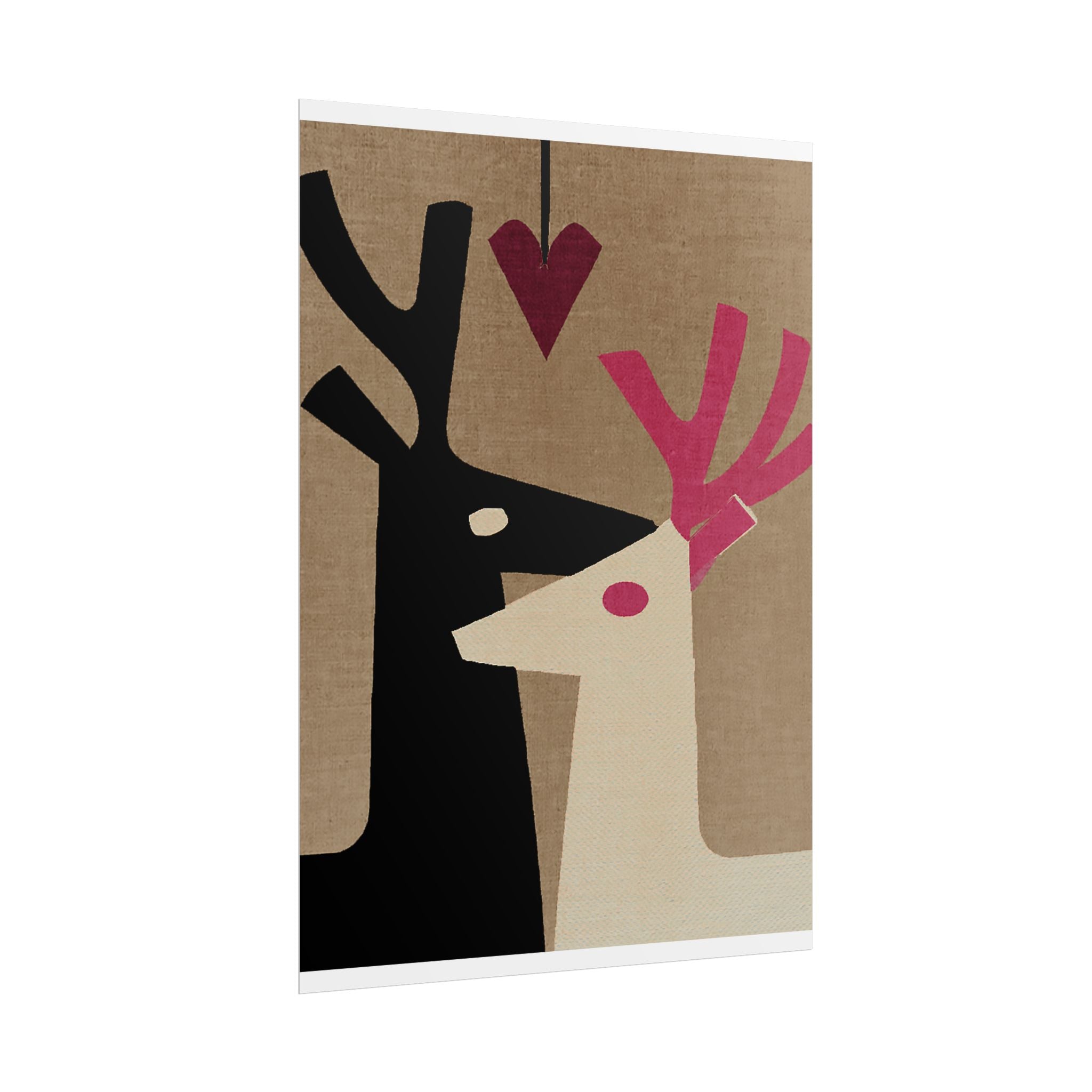 Animal Love Print Reindeer Only Rolled Poster - Animals, Deer, Reindeer, Buck, Valentines Day, Nature, Love