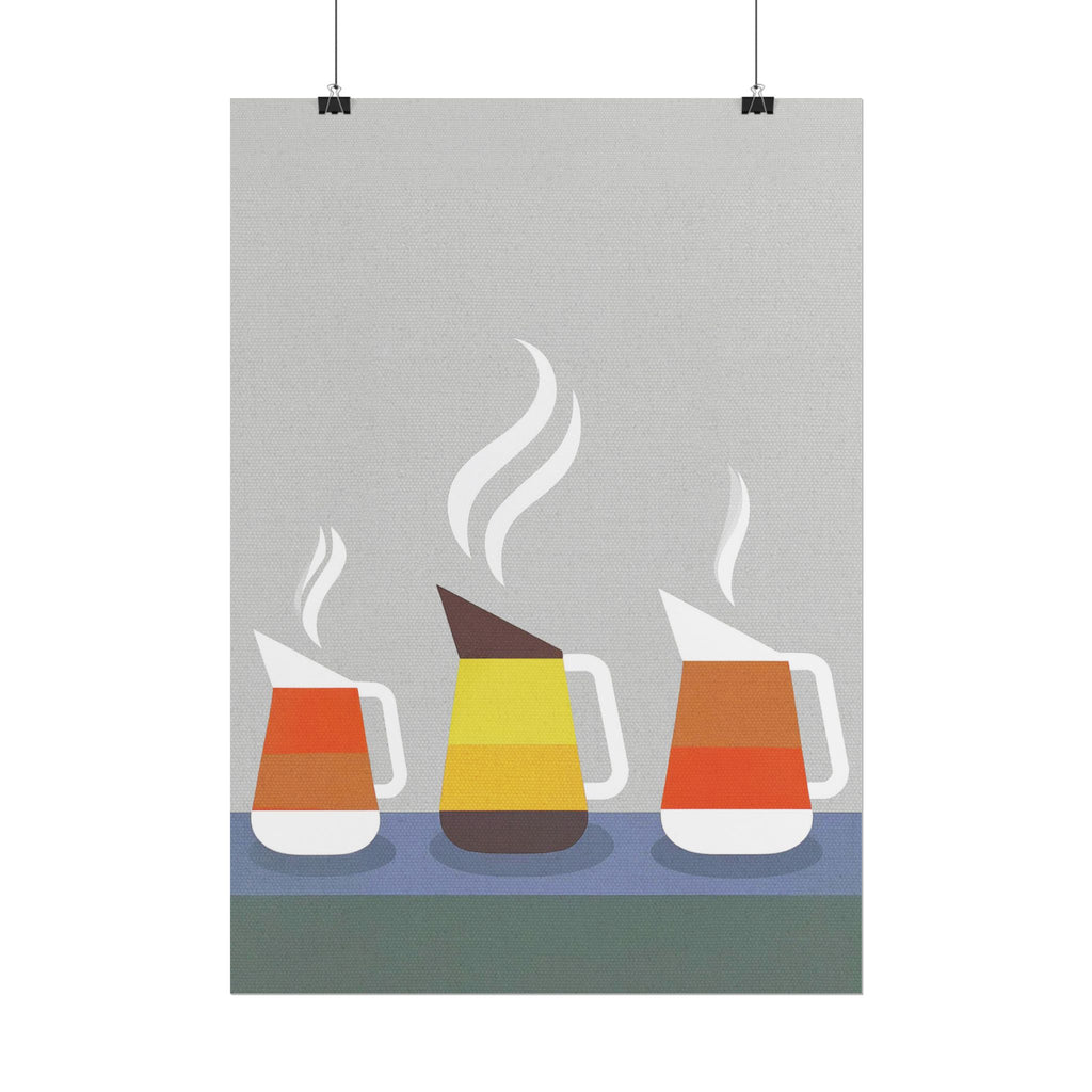 Danish Modern Inspired Coffee Pot Art Print Rolled Poster | Wall Art, Midwest Mod, Danish Modern, Coffee, Coffee Pot