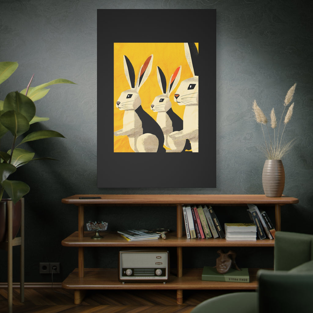 Three Little Rabbits Art Print - Matte Canvas, Stretched, 1.25"
