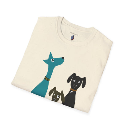 Retro Dog Trio #2 Graphic Art - 100% Cotton T-Shirt