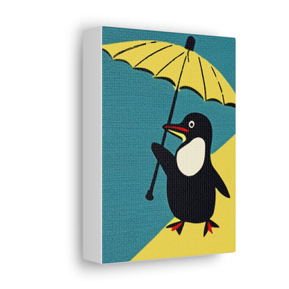 Canvas Art Print - Graphic Pop Style Penguin