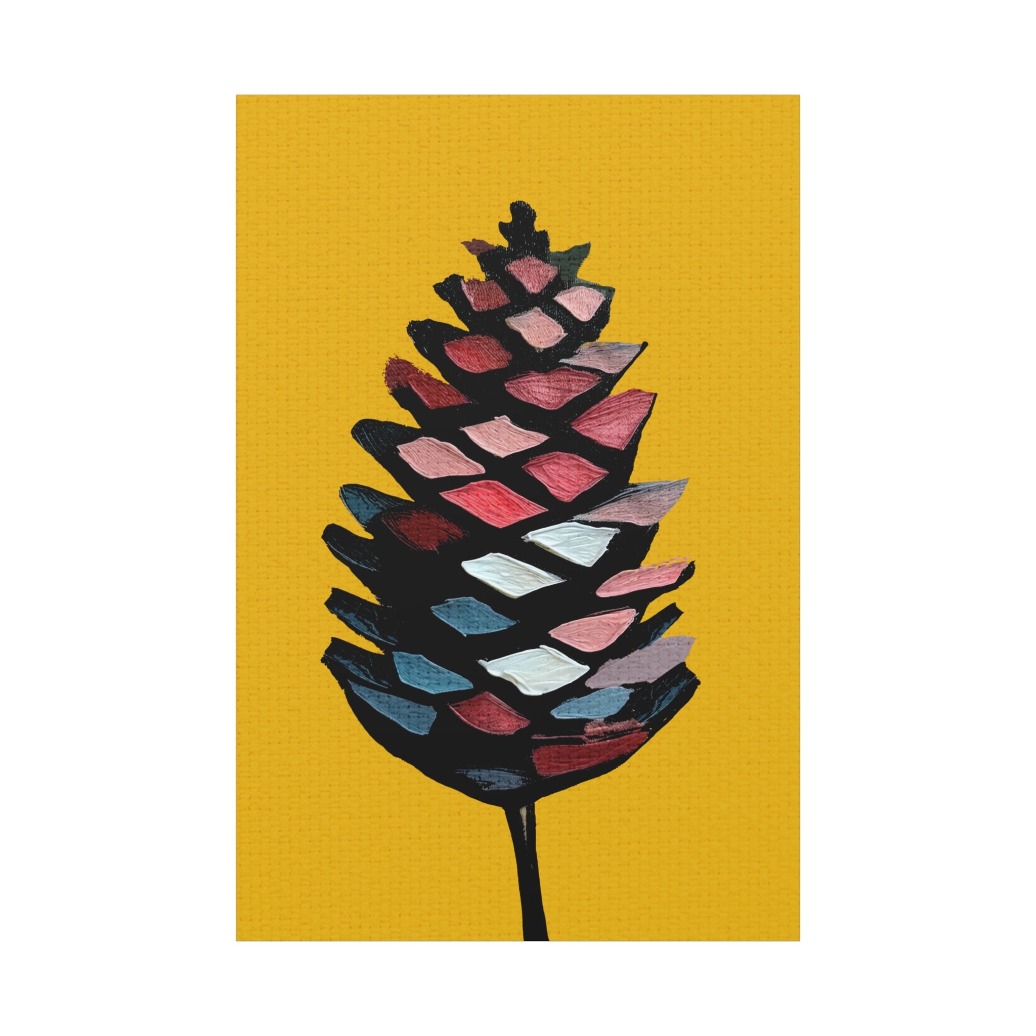 Midwest Mod Holiday Abstract Pinecone No. 1 - Matte Canvas, Stretched, 1.25", holiday decor, pinecones, nature, autumn, fall, winter