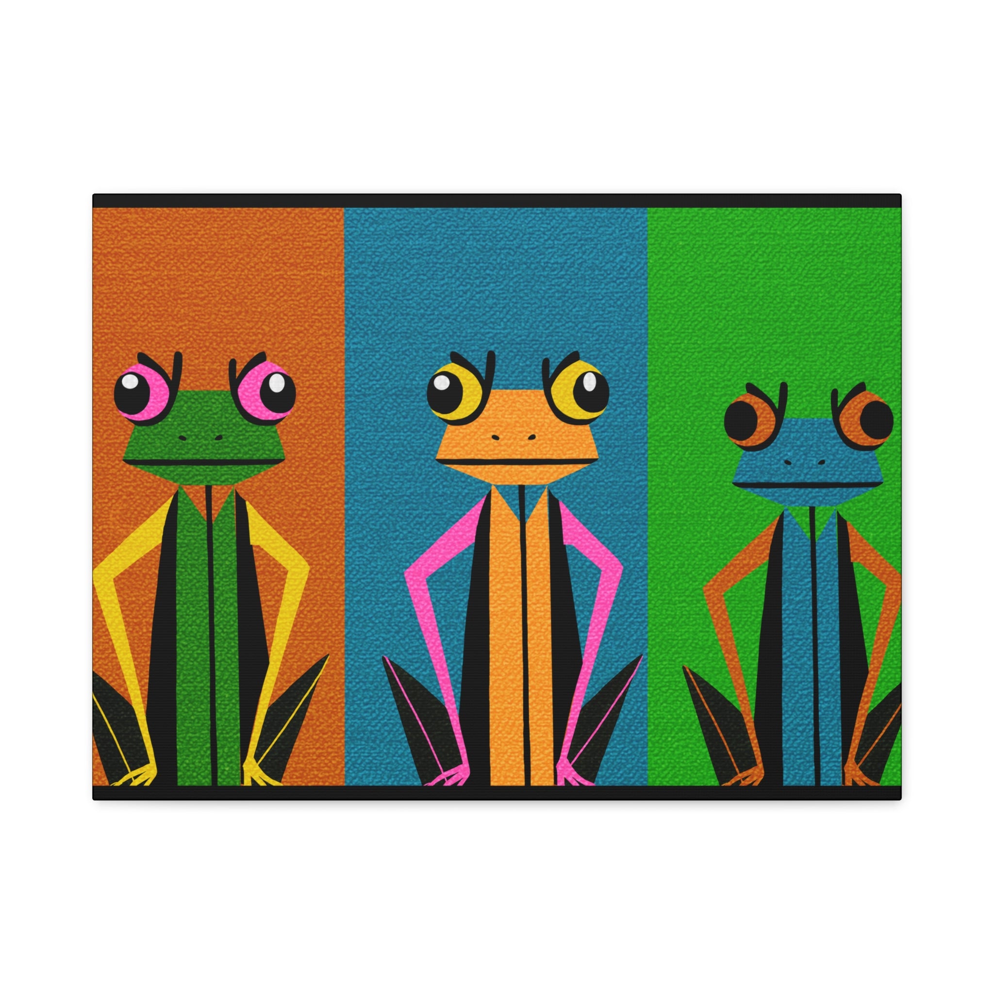 Stern Frog Trio Pop Art - Matte Canvas, Stretched, 1.25"