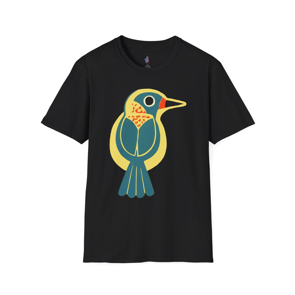 Retro BlueBird Graphic Art Tee - 100% Cotton T-Shirt