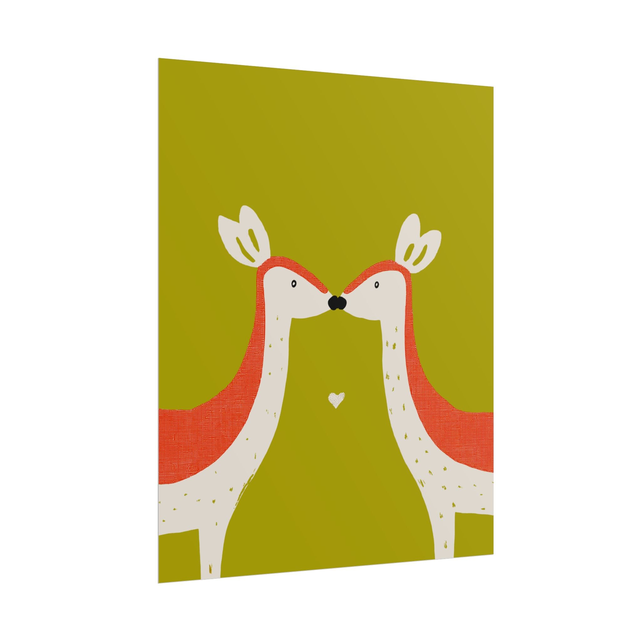 Animal Love Print Deer Only Rolled Poster - Animals, Deer, Doe, Valentines Day, Nature, Love