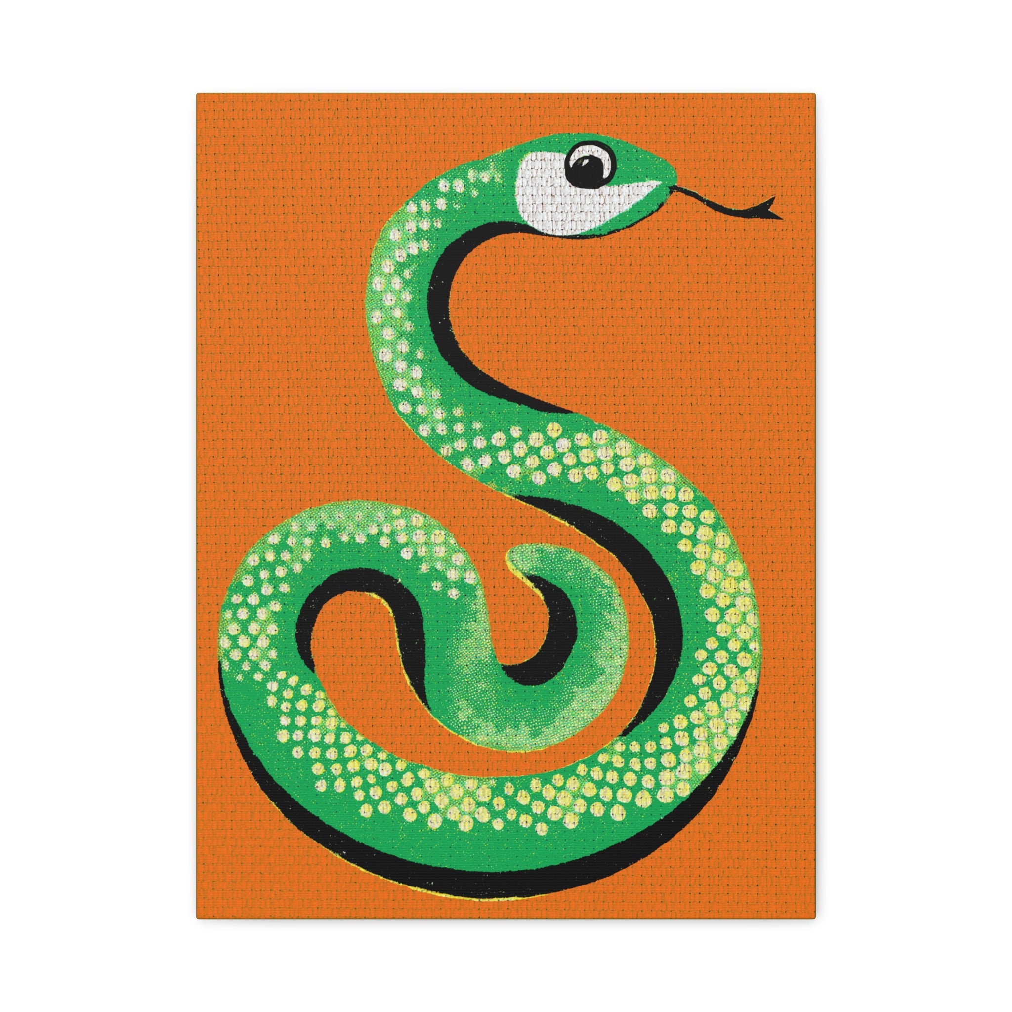 Retro Snake Pop Art Print -Matte Canvas, Stretched, 1.25"